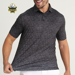 Premium Custom Logo <b>Black</b> Polyester Spandex Sports Jersey Casual Digital Printed Golf Wear 220 Gsm <b>Polo</b> T Shirt for <b>Men</b> - Product Image 2