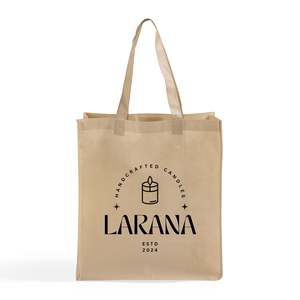 Medium Size Customized Logo Tote <b>Bags</b> for Shopping Advertising Recyclable Grocery <b>Bags</b> with <b>Long</b> Handle Featuring Letter Pattern - Product Image 3