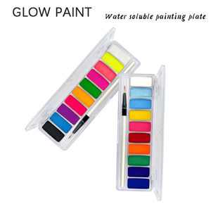Peinture corporelle lavable en 10 couleurs, facile à appliquer, peinture fluorescente qui brille dans le noir, peinture pour le <span class=keywords><strong>visage</strong></span> avec pinceau, maquillage des yeux pour femmes - Product Image 5