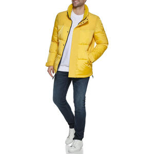 Winter Warm Puffer <b>Hoodie</b> Mens Jacket With Zipper Oversized <b>Quilted</b> Outerwear Stylish Casual Fashion For Cold Weather - Product Image 5