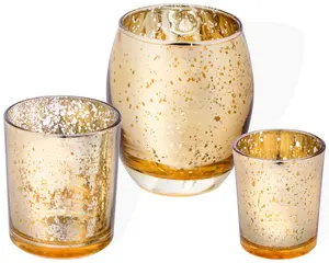 Porte-bougie en métal doré 250ml fond épais lesté Premium conception sans couture coupe à la main verre à mélanger pour cocktail - Product Image 3