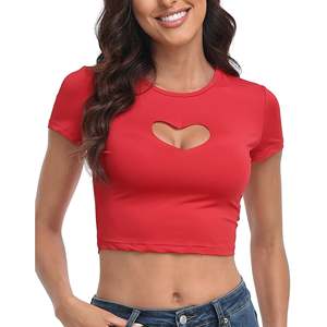 Camiseta corta de algodón para mujer a la moda con serigrafía gráfica, camiseta informal holgada de manga corta para verano - Product Image 1