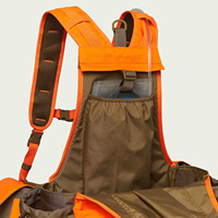 Chaleco de Caza Ligero de Poliéster y Algodón para Aves Acuáticas con Correas Utilitarias, Chaleco de Caza Color Naranja Brillante para Guía de Caza