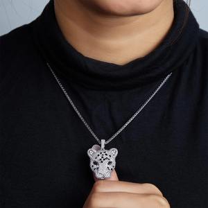 Collar con Colgante de Diamante Moissanite VVS con Diseño de Leopardo en Plata 925, Estilo Hip Hop, Joyería Fina a Bajo Precio - Product Image 2