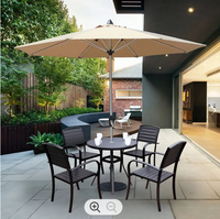 Restaurant extérieur Patio Jardin Plastique Meubles en bois Aluminium brossé Extérieur Carré Rond Table à manger et ensembles de chaises