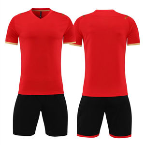 Ensemble de maillots de football à col en V pour femmes et hommes avec short à poches, uniforme de football 100% polyester, couleur et logo personnalisés - Product Image 3