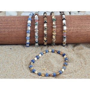 Trendy Boho Style Gold Plated and Stone <b>Beaded</b> <b>Bracelets</b> Resale Appeal Fashion Accessory - Product Image 1