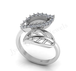 ชุดเครื่องประดับ CZ ลายใบไม้คู่ทำจากเรซินขี้เถ้าทำจากเรซินของขวัญแต่งงานแหวน925เงินสเตอร์ลิงแสนหวานสำหรับงานแต่งงาน - Product Image 4
