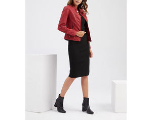 Women Winter Oversized Leather Jacket with <b>Padded</b> <b>Shoulders</b> Breathable Custom Logo & Color 2026 Trendy Cow Skin - Product Image 3