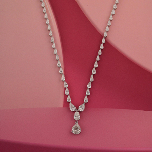 Water <b>Drop</b> Pear Cut Moissanite Diamond Lariat <b>Necklace</b> 925 Sterling Silver Bride Wedding Tennis <b>Necklace</b> Gift for Lovers - Product Image 1