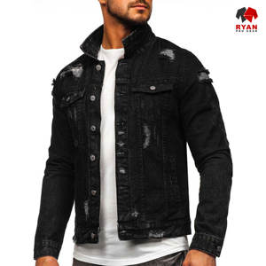 Veste en jean pour homme Ryan Pro Gear personnalisée, fermeture boutonnée confortable, logo personnalisé, ODM OEM pour vêtements décontractés d'hiver - Product Image 2