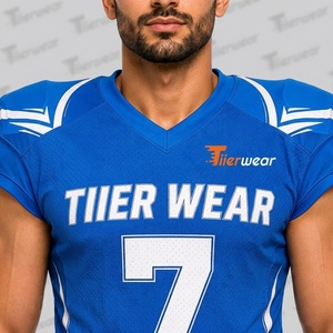 Maillot de football américain unisexe style Quarterback léger extensible sublimé antibactérien respirant à manches courtes Gridiron - Product Image 5