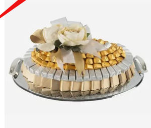 Recién llegado, plato de chocolate de diseño de acero inoxidable con acabado dorado para hotel, restaurante y bar - Product Image 3