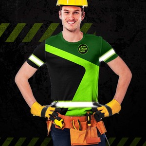 Vêtements de travail de sécurité deux tons Construction Vêtements de sécurité réfléchissants Pull Over Tee Shirt pour hommes - Product Image 2