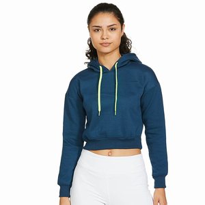 Best Quality Ladies Hoodie with Long Sleeves and Cropped Pullover <b>Top</b> Winter Knitted Gym Clubs Hoodies <b>for</b> <b>Women</b> Wholesale - Product Image 1