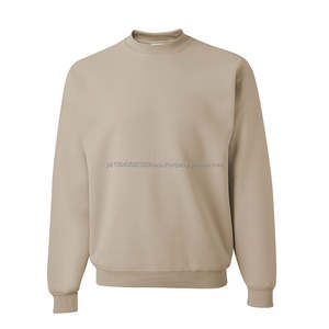 Venta al por mayor de color sólido personalizado cómodo ropa de calle en blanco de manga larga con cuello redondo Casual suave algodón pesado sudaderas de los hombres - Product Image 3