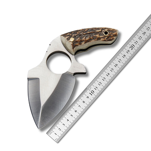 Cuchillo de caza de acero hecho a mano, cuchillo de supervivencia personalizado de acero inoxidable de alto carbono para exteriores con Funda de cuero, hoja fija de espiga completa - Product Image 3