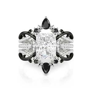Jeulia Luna Astra Thorn Radiant Cut Moon and Star Engagement Ring Set - Product Image 1