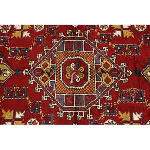 Tapis turc, grand tapis vintage 5,1x7,9 pieds, tapis en laine rouge style sud-ouest - Product Image 5