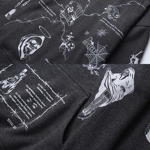 Sudadera con capucha personalizada, sudaderas con serigrafía, jerséis sólidos para hombre, 100% de algodón de gran tamaño, lavado ácido, rasgado, dobladillo crudo, sudaderas con capucha Techwear - Product Image 4