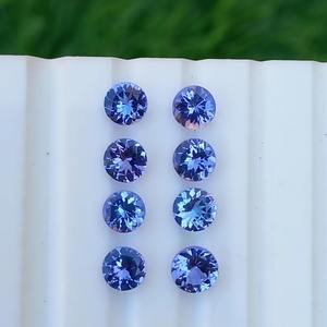 Lot de pierres précieuses naturelles Tanzanite bleue véritable de 4 mm, pierre de naissance de décembre, pour la fabrication de bijoux, pierres précieuses en vrac, Mehrajudin Gems, tiers - Product Image 1