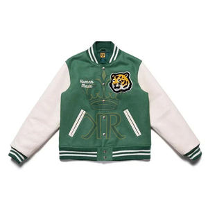 Chaqueta Universitaria Personalizada de Estilo Urbano, Ajustada, para Hombre, Talla Grande, con Logotipo Frontal, Exterior de Poliéster y Lana, Venta al por Mayor - Product Image 2