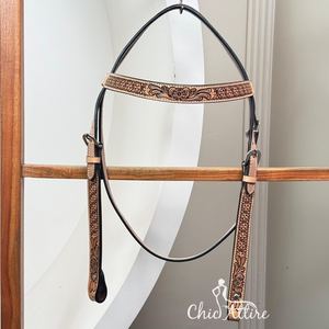 Bride têtière en cuir occidental faite à la main de haute qualité pour Rodeo Ranch Cowboy Tack équipement d'équitation équestre - Product Image 1