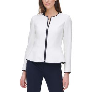 Giacca da donna Tommy Hilfiger con zip frontale, colore bianco, taglia 12, con finiture a contrasto, per la primavera - Product Image 1