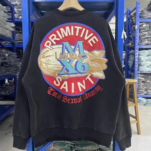 Sweat-shirt Saint Michael Crew de haute qualité, imprimé de dessins animés vintage, sweat-shirt à capuche pour homme, lavage à l'acide, streetwear pour se tenir au chaud - Product Image 3