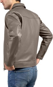 Chaqueta de Cuero Vacuno para Hombre, Transpirable, Ecológica, de Secado Rápido, Cálida para Invierno, Cuello Alto, Estilo Casual, Alta Calidad, Precio Razonable - Product Image 4