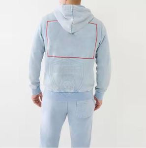Survêtement à capuche uni pour homme de qualité supérieure en gros, lavage à l'acide, avec logo personnalisé, taille plus, 100% coton - Product Image 3