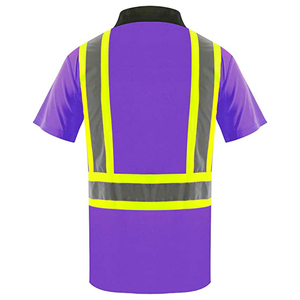 Uniforme de Trabajo de Construcción para Hombre, Personalizado, OEM, de Manga Corta, Tejido de Punto Sólido, Transpirable, de Alta Visibilidad y Reflectante - Product Image 3