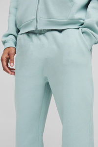 Pantalones de chándal lavados pesados estilo hip hop holgados hechos a medida, pantalones de hombre transpirables de Color sólido de pierna ancha - Product Image 2