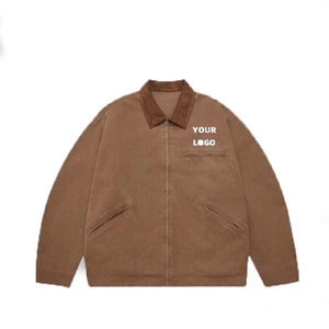 Premium Quality Vintage <b>Men's</b> Cotton Waterproof Breathable Embroidered Outdoor <b>Jacket</b> with Front Logo and Plus Size Options - Product Image 1