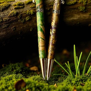 Crayon en bois de luxe fait main avec pince en laiton Coffee Burl Wood Office and Gift Use - Product Image 4