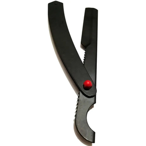 Rasoir manuel pour hommes avec manche en métal remplaçable jetable, utilisation en salon de sécurité pour le rasage de la gorge - Product Image 1