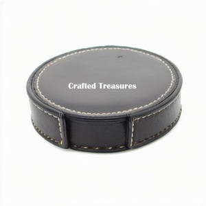 India Origin Manufacturer & Exporter Genuine Quality Modern Design Marble Slate Coaster <b>Set</b> 6 With Metal Holder for <b>Mugs</b> - Product Image 3