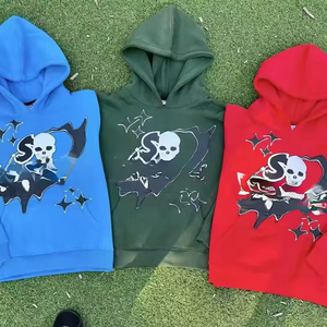 Ensemble survêtement unisexe en coton personnalisé pour homme avec impression 3D en relief, sweat-shirt oversize et pantalon de jogging. Survêtement vintage brodé lourd - Product Image 4