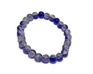 Bracelet en cristal bleu océan, perles rondes craquelées, pierre de 8 mm, pierre précieuse, mode, cadeau pour homme et femme, énergie - Product Image 3
