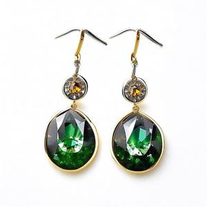 925ชุบทอง18K สุดพิเศษต่างหูห้อยเงินสเตอร์ลิงเครื่องประดับอัญมณีรูปทรงแฟนซี - Product Image 2