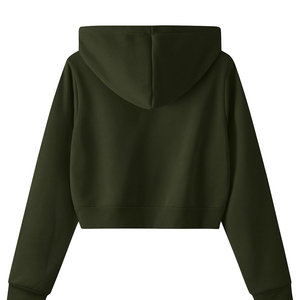 Haute qualité décontracté Streetwear goutte épaule Anti-rides respirant Hodies pour femme recadrée à capuche pour femmes - Product Image 2