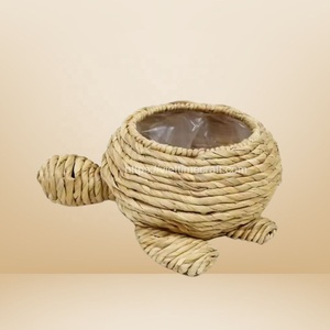 ขายส่งเต่ารูปสัตว์ผักตบชวาตะกร้าตกแต่งบ้าน,ตะกร้าเก็บ,คอนเทนเนอร์เวียดนาม - Product Image 1