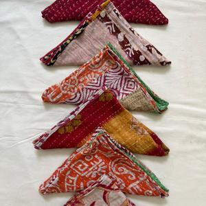 Serviettes Kantha assorties en coton pour table à manger, lot de serviettes en gros, serviette de table réutilisable assortie - Product Image 2