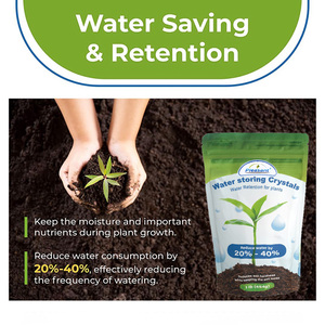Cristaux d'eau pour plantes d'intérieur (polymère super absorbant) Capacité d'absorption 500x Emballage à petite échelle à base de potassium Mini - Product Image 3