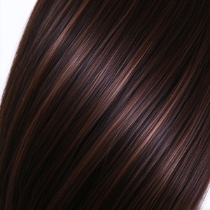 วิกผมมนุษย์แท้ 100% สีน้ำตาลชาเข้ม วิกผมตรงยาวปานกลางสำหรับผู้หญิง วิกผมทรงเลเยอร์ดูเป็นธรรมชาติสำหรับสวมใส่ทุกวัน - Product Image 4