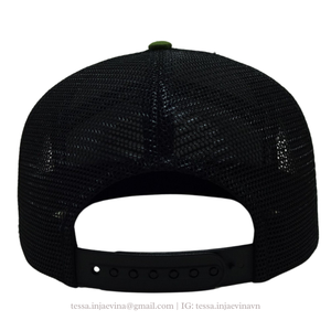 หมวกโอเอ็มผลิตจากโรงงานในเวียดนามหมวกโลโก้แบบทำจากยางหมวกทรูเกอร์เชือกหมวกแบบแบนพิมพ์ลายตะเข็บแบบติดด้านหลังหมวก L01 - Product Image 3