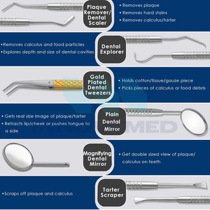 Personalizado reutilizable de calidad superior duradero antideslizante OEM ODM servicio de acero inoxidable herramientas de cuidado bucal instrumentos de higiene dental - Product Image 3