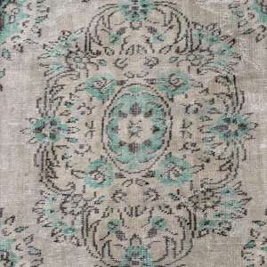 Alfombra Vintage Grande de 5.2x9.1 pies, Alfombra Turca, Alfombra Oriental de Lana Azul Grisácea - Product Image 3