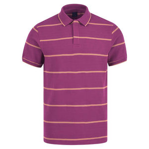 Camiseta de media manga a rayas para hombre, camisetas deportivas de poliéster, venta al por mayor, trabajo personalizado, moda de verano, golf, transpirable, OEM - Product Image 1