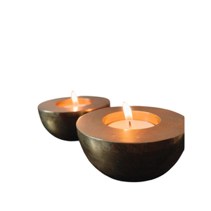 Portavelas de Metal de Latón para Velas de Té, Hechos a Mano, Acabado Negro y Dorado, para Decoración del Hogar, Centros de Mesa - Product Image 5